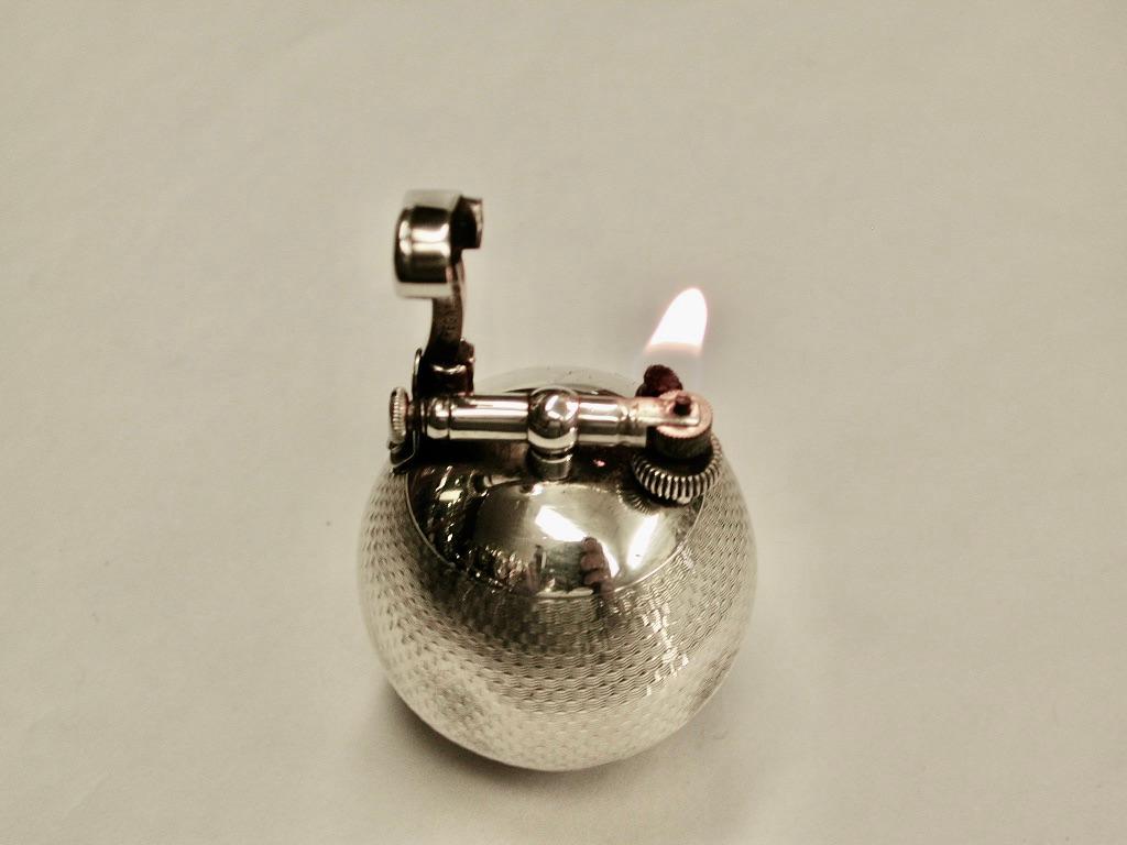 Dunhill Silver Engine Turned Ball Lighter, Dated 1929, London Assay 9