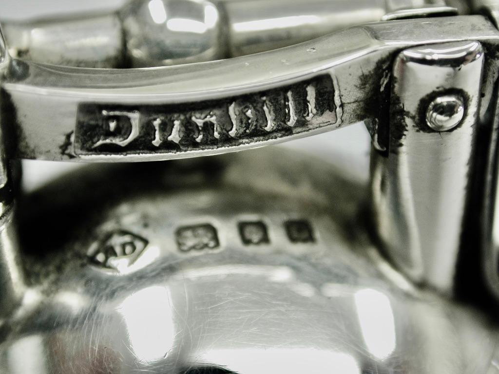 Dunhill Silberne gedrechselte Kugelleuchte, datiert 1929, Londoner Prüfstand 1