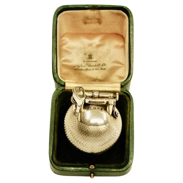 Dunhill Silver Engine Turned Ball Lighter, Dated 1929, London Assay