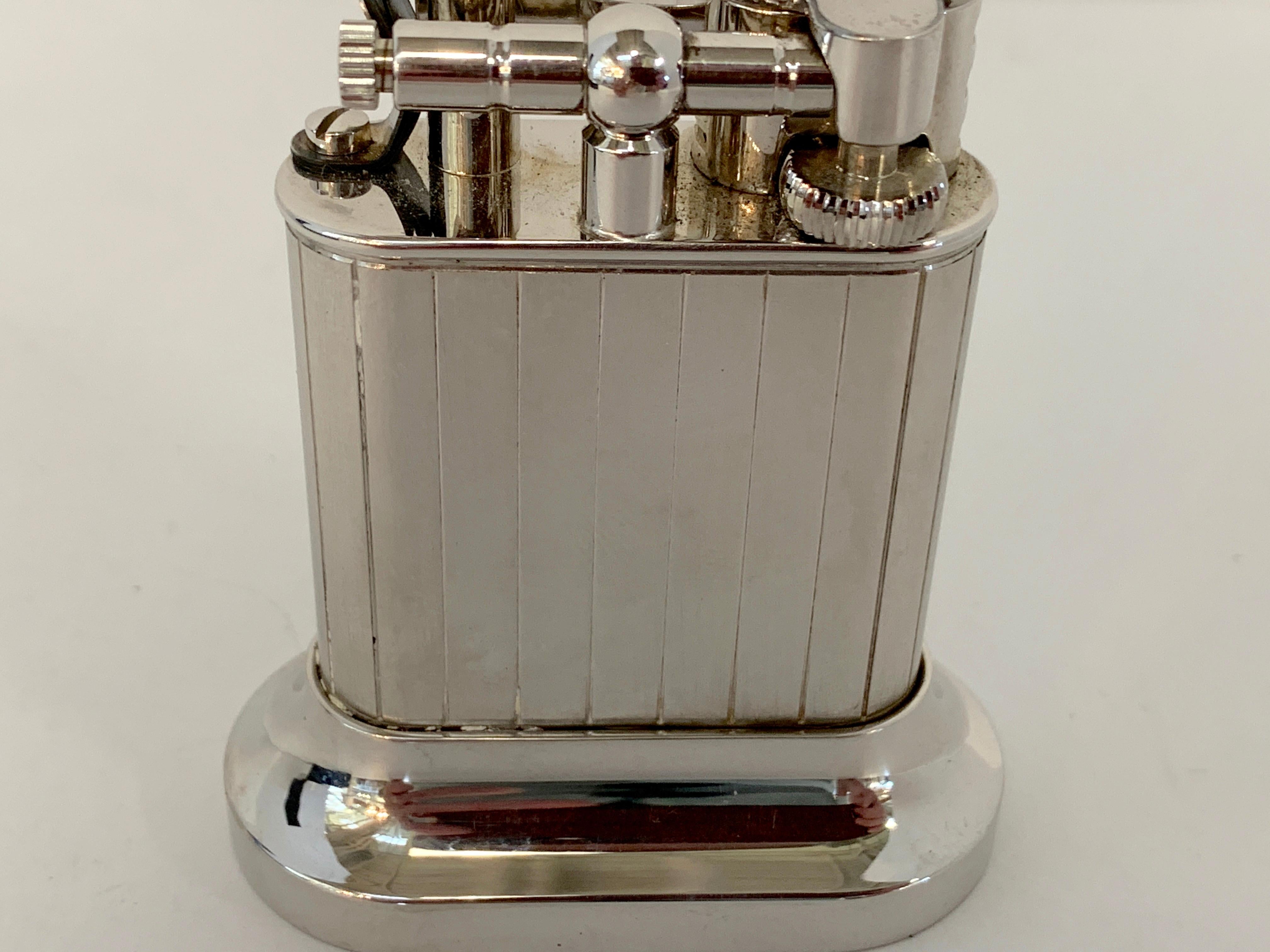 Hand-Crafted Dunhill Silver Plated Longitude Lighter and Clock