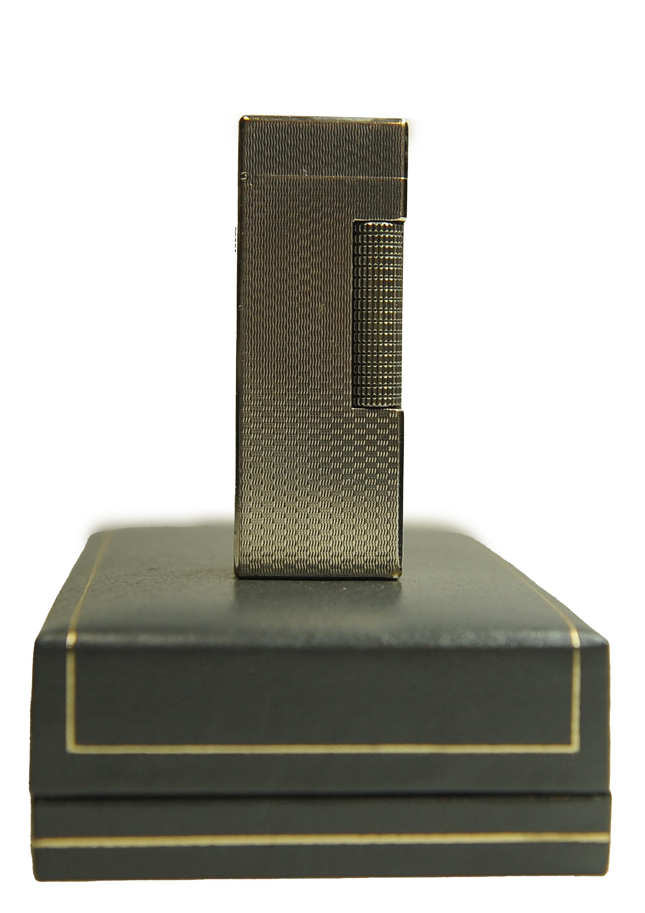 Dunhill Silver Plated Working Rollagas Lighter With Dunhill Box Serviced en vente 3