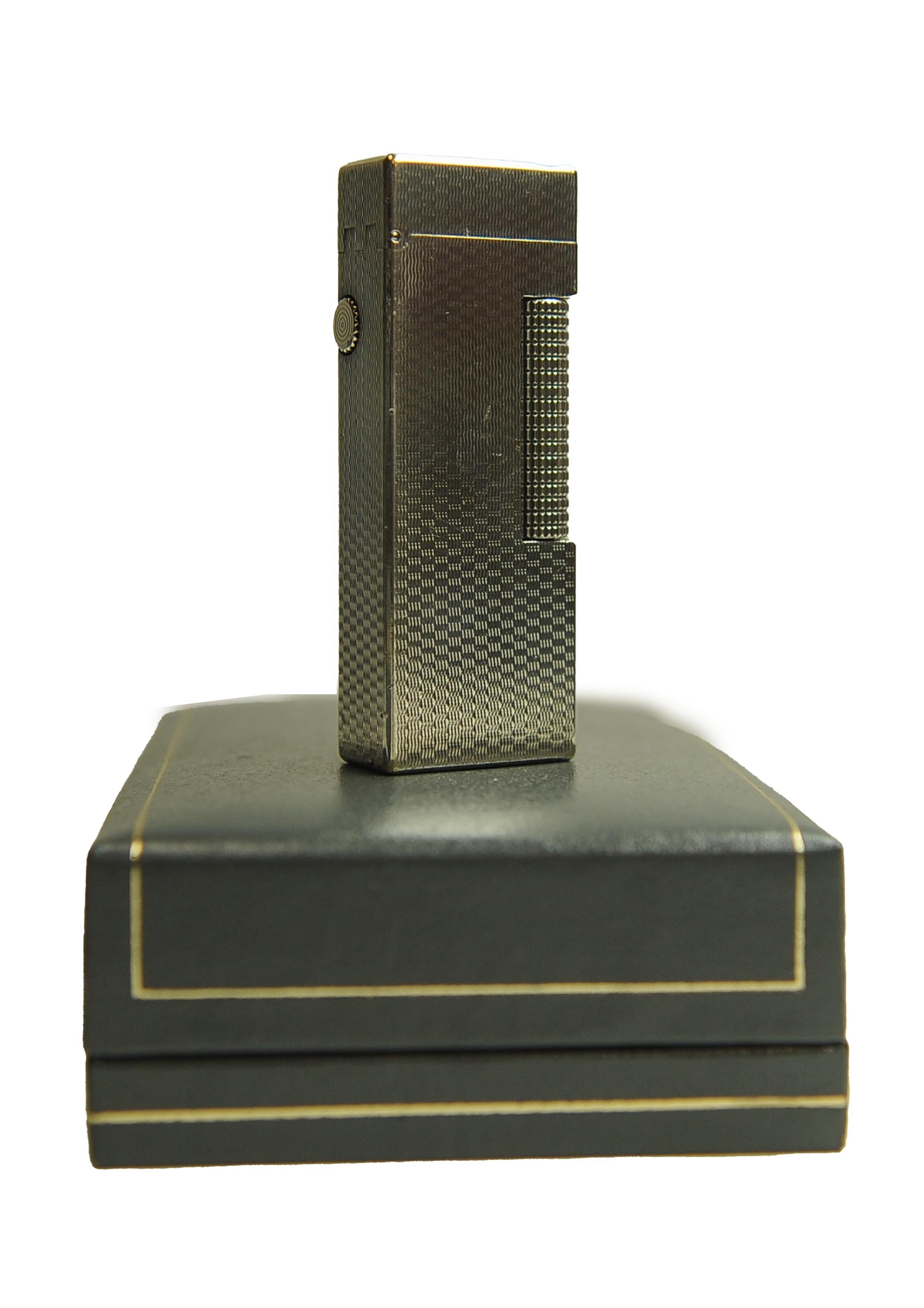 Dunhill Silver Plated Working Rollagas Lighter With Dunhill Box Serviced en vente 4