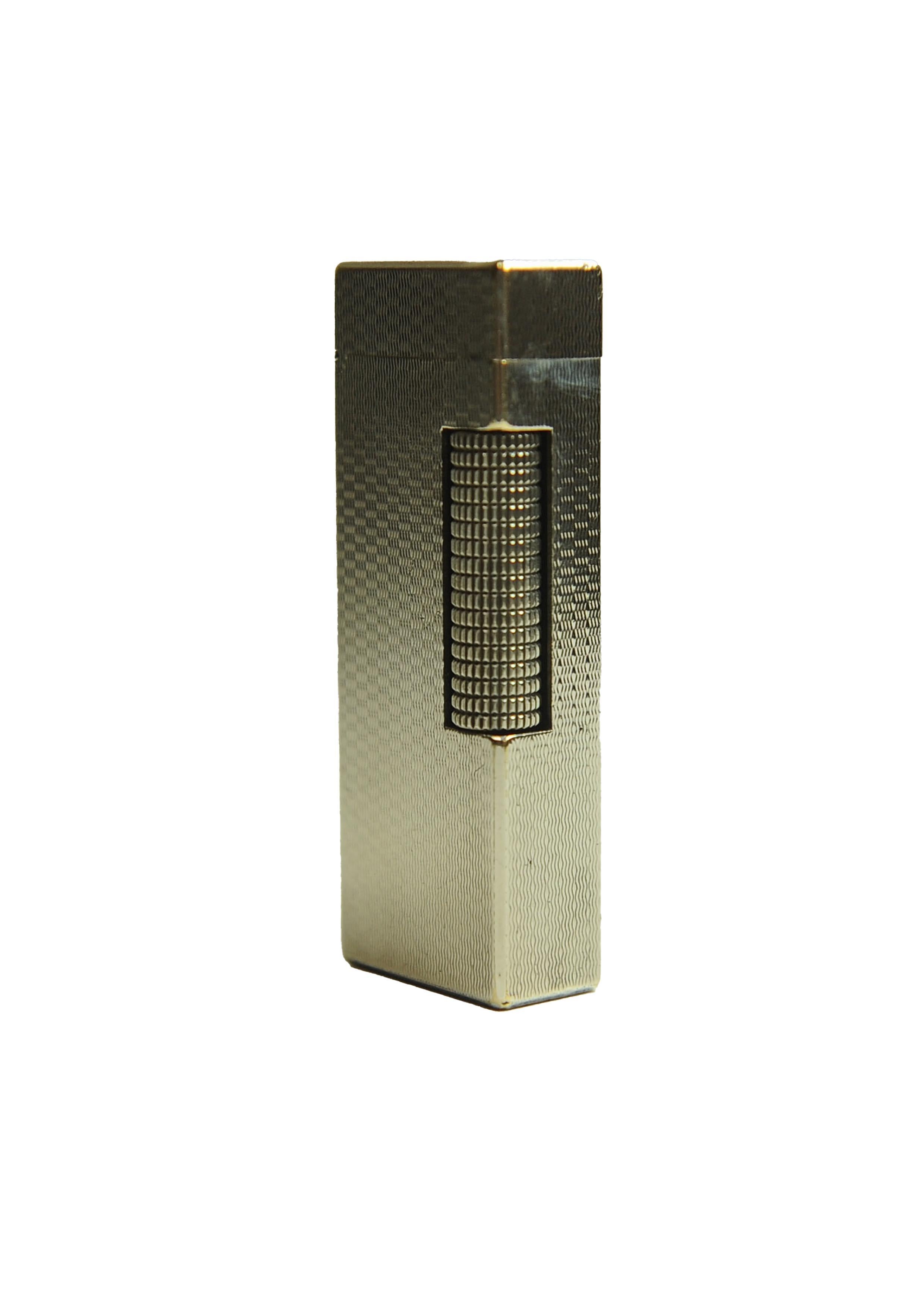 Dunhill Silver Plated Working Rollagas Lighter With Dunhill Box Serviced en vente 5