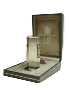 Dunhill Silver Plated Working Rollagas Lighter With Dunhill Box Serviced