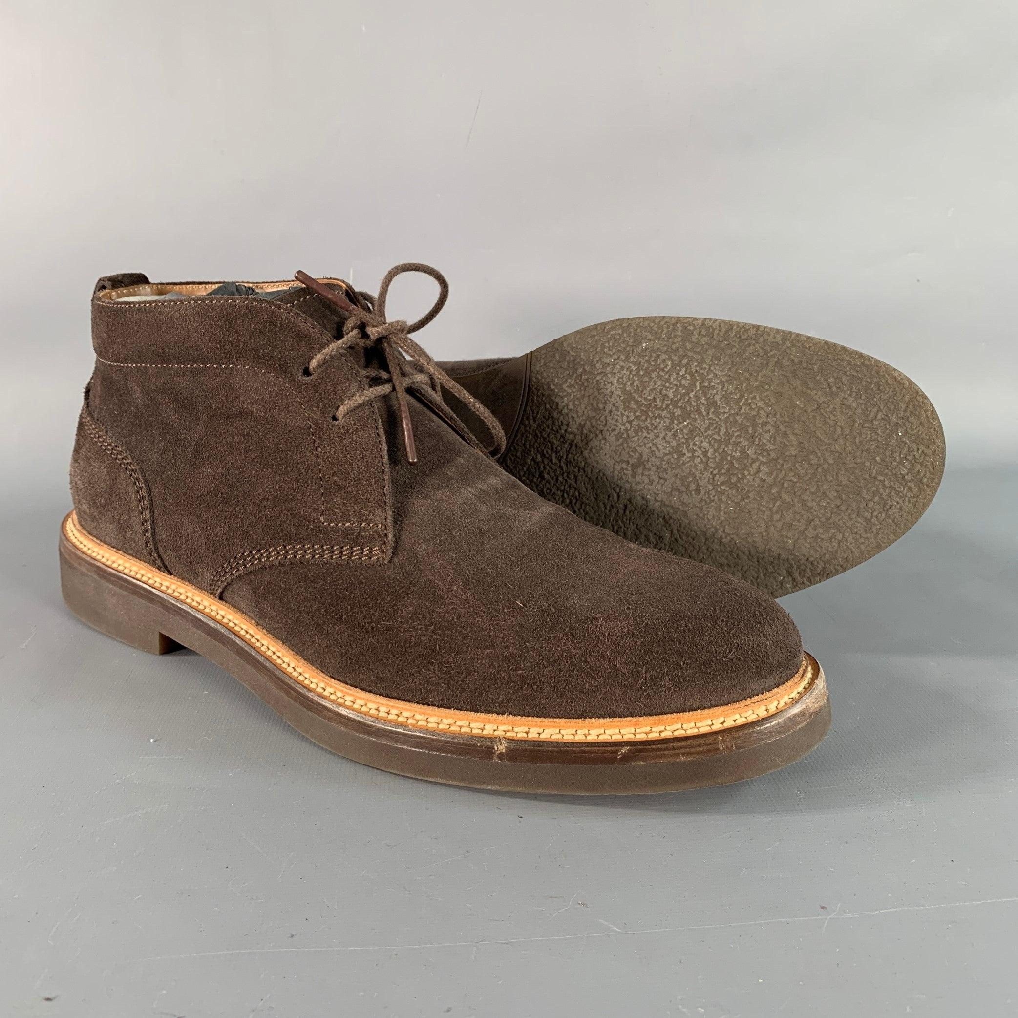 Dunhill Size 11 Brown Suede Ankle Boots Pour hommes en vente