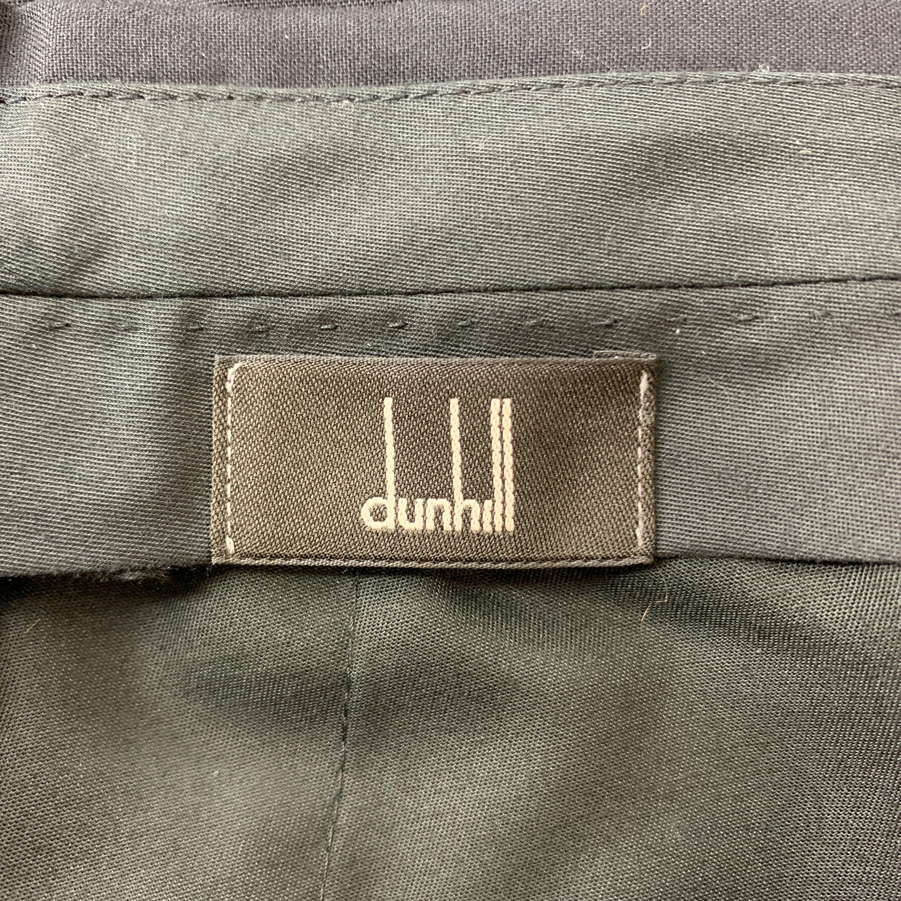 DUNHILL Size 34 Black Solid Wool Tuxedo Dress Pants 1
