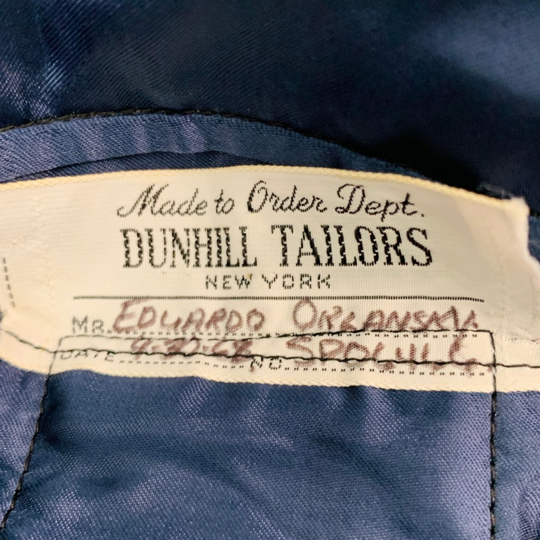 Manteau de sport DUNHILL Taille 40 en velours bleu col châle en vente 3