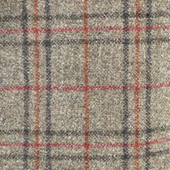 DUNHILL Size 42 Tan Red Plaid Wool Cashmere Notch Lapel Sport Coat