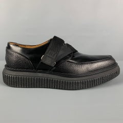 DUNHILL Size 9 Black Leather Creeper Lace Up Shoes