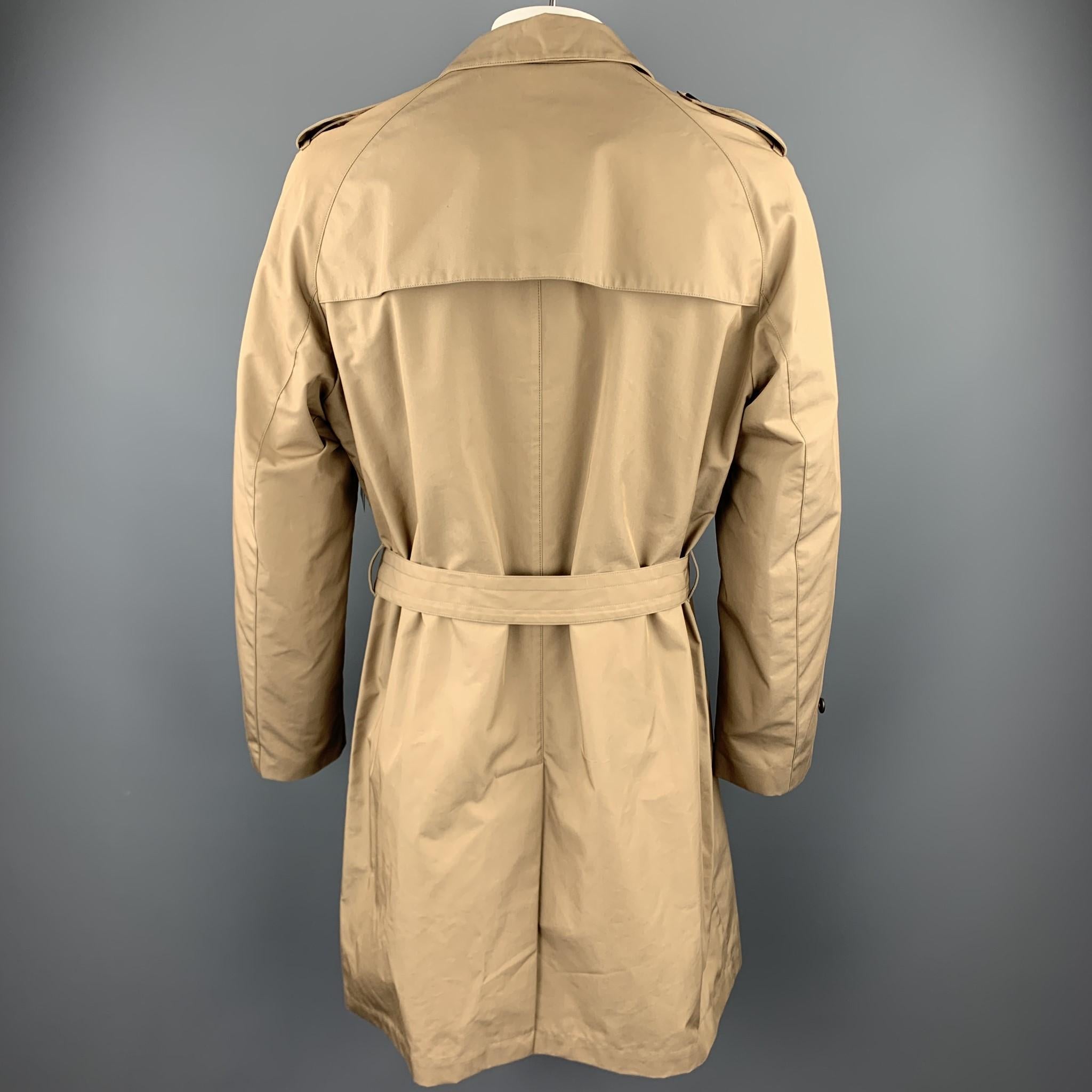 Beige DUNHILL Size XXL Khaki Cotton / Polyamide Double Breasted Trenchcoat