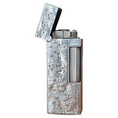 Retro Dunhill St. Andrews Limited Edition Harold Riley Silver Lighter