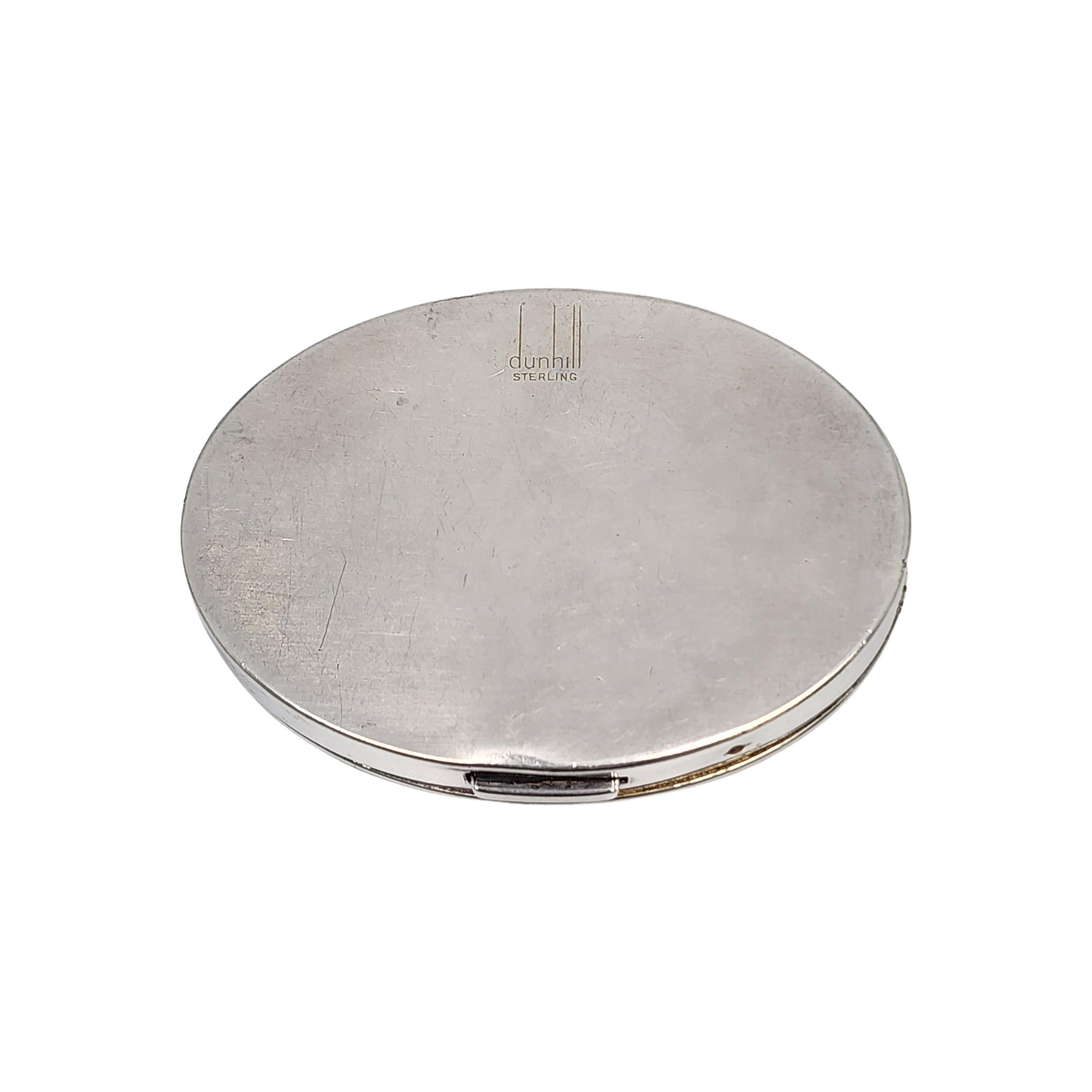 Dunhill Sterling Silver Oval Mirror Compact #16887 In Good Condition For Sale In Washington Depot, CT
