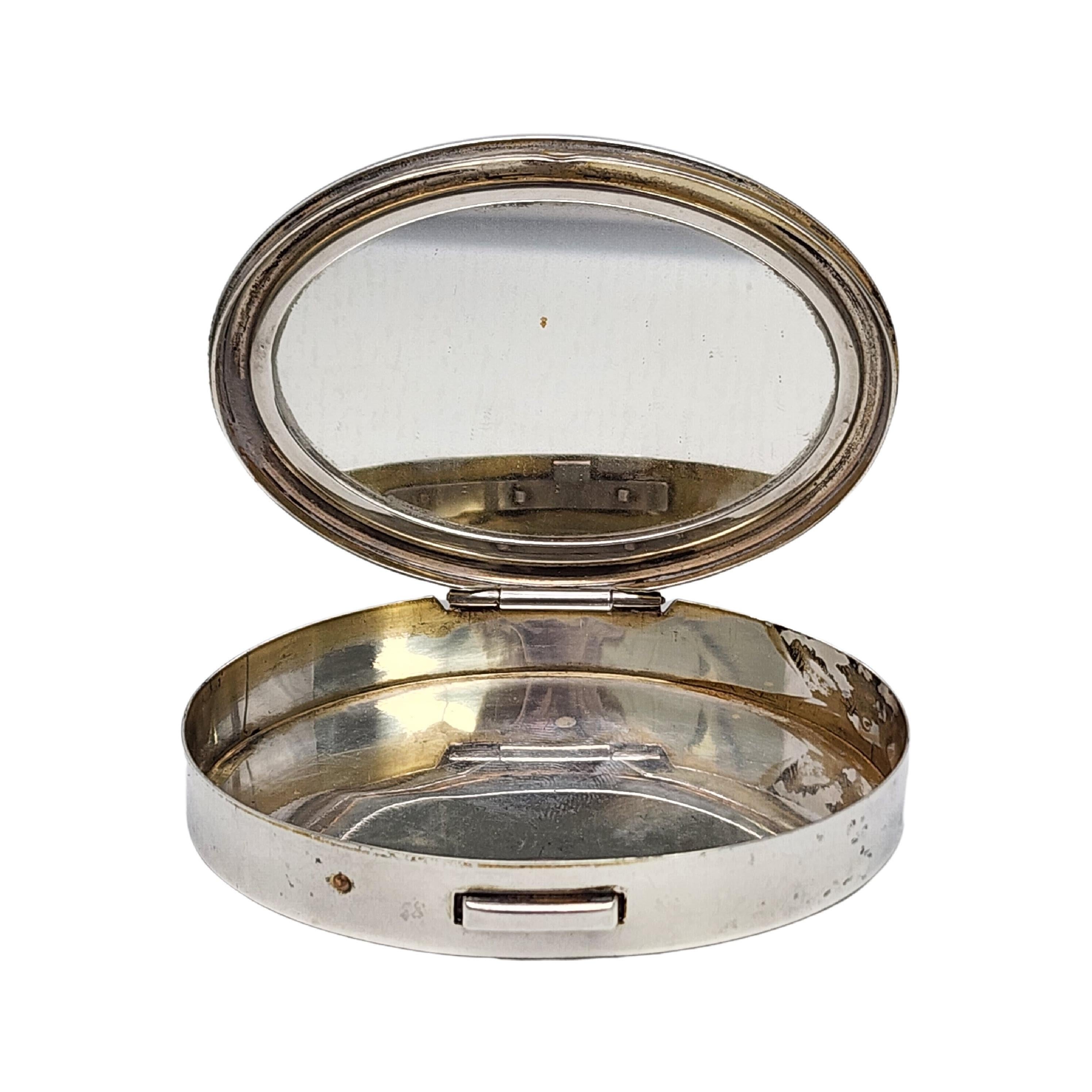 Women's Dunhill Sterling Silver Oval Mirror Compact #16887 For Sale
