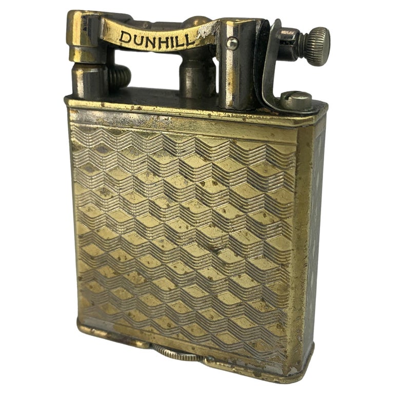 cigarette lighter petrol Dunhill Unique Liftarm Iconic Petrol Cigarette Lighter With Art Deco Pattern