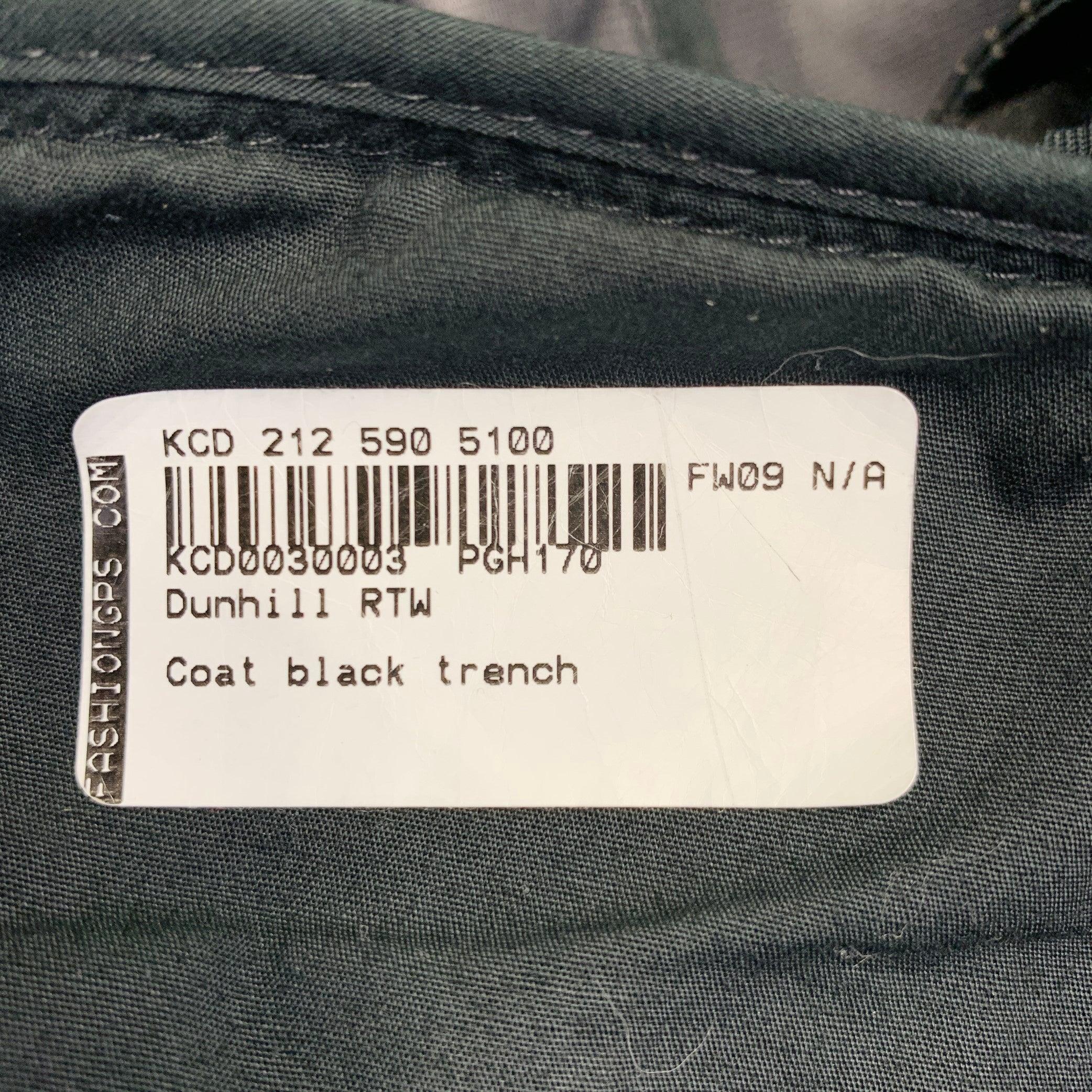 DUNHILL Vintage FW09 Taglia 42 Trench nero doppiopetto in vendita 2