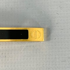 Clip de cravate vintage taille unique à rayures noires et dorées en métal Dunhill