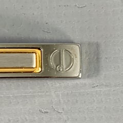 Pasador de corbata de metal dorado plateado vintage DUNHILL