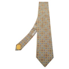 Dunhill Yellow Floral Motif Silk Tie