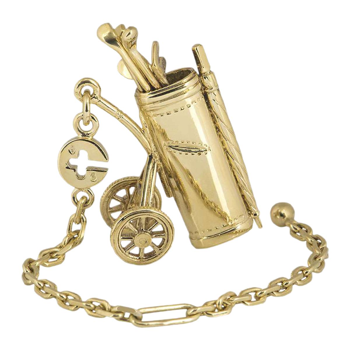 Dunhill Yellow Gold Golf Trolly Key Chain