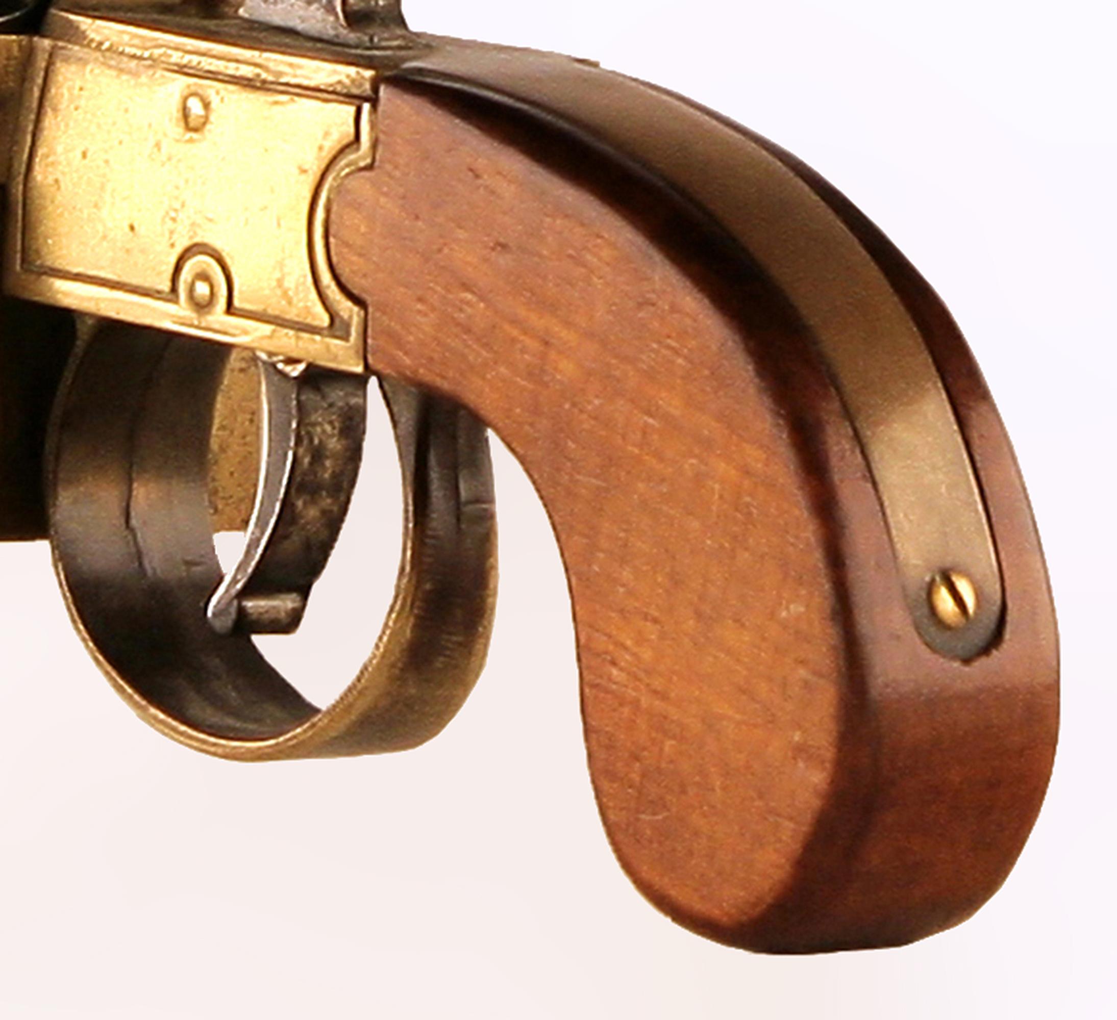 20th Century Dunhil's 'Tinder Pistol': 20th C. English Oak Wood/Bronzed Brass Table Lighter For Sale