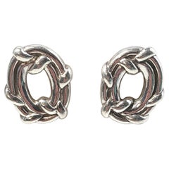 Dunigan Modernist Sterling Silver Clip on Earrings Vintage Dunigan Modernist Sterling Silver Clip on Earrings