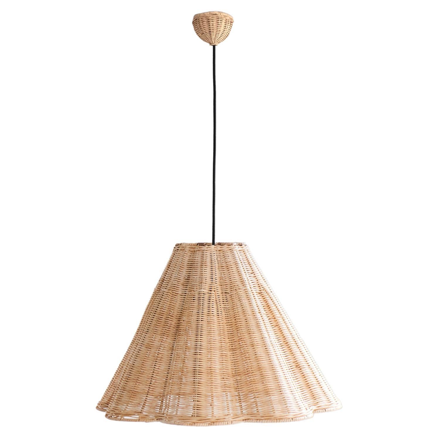 Etna Rattan Large Pendant Light, by DUNLIN