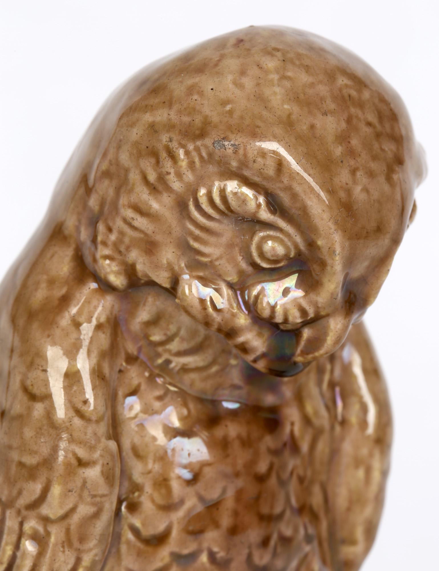 Dunmore Attributed Arts & Crafts Pottery Owl Figure In Good Condition In Bishop's Stortford, Hertfordshire