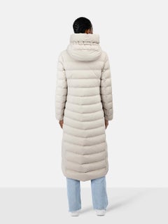 Duno Ecru Down Filled Puffer Long Coat Size XL