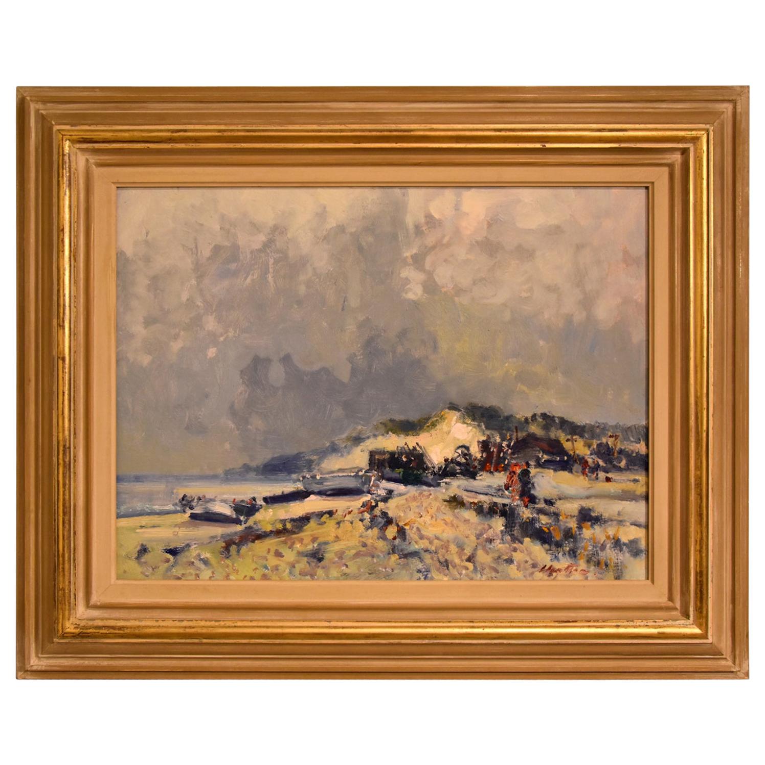 "Dunwich Beach" Oil Painting by Geoffrey Chatten For Sale