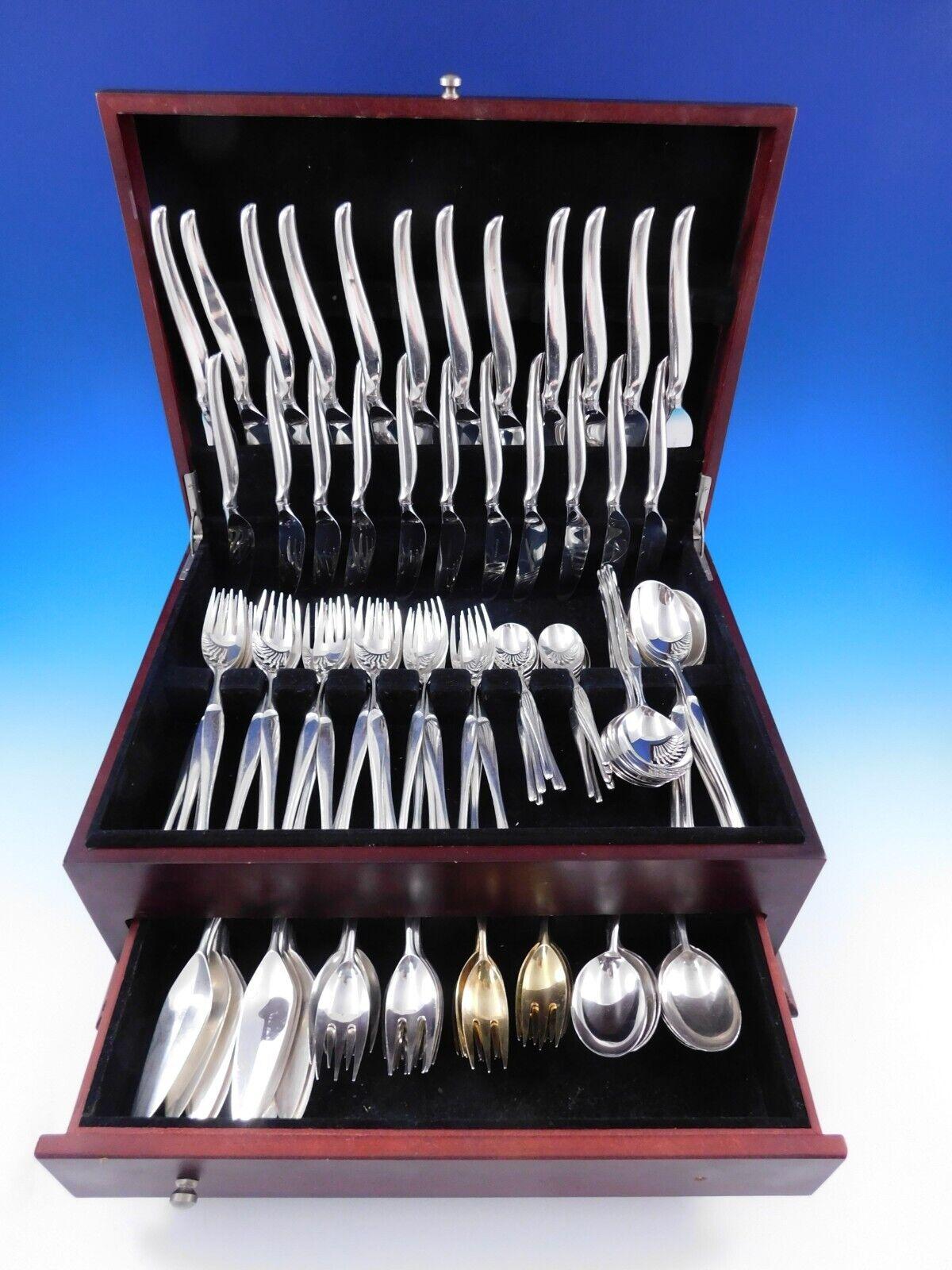 With a dedication to perfection and quality, Christofle flatware creations unite craftsmanship and modern technique, resulting in flatware to be handed down through generations. 

Duo aka Silver Wing by Christofle France estate Silverplate Flatware