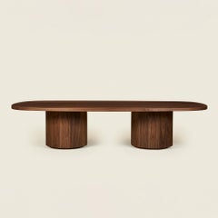 Duo Coffee Table - Modern Memphis and Brutalist handcrafted solid Walnut table