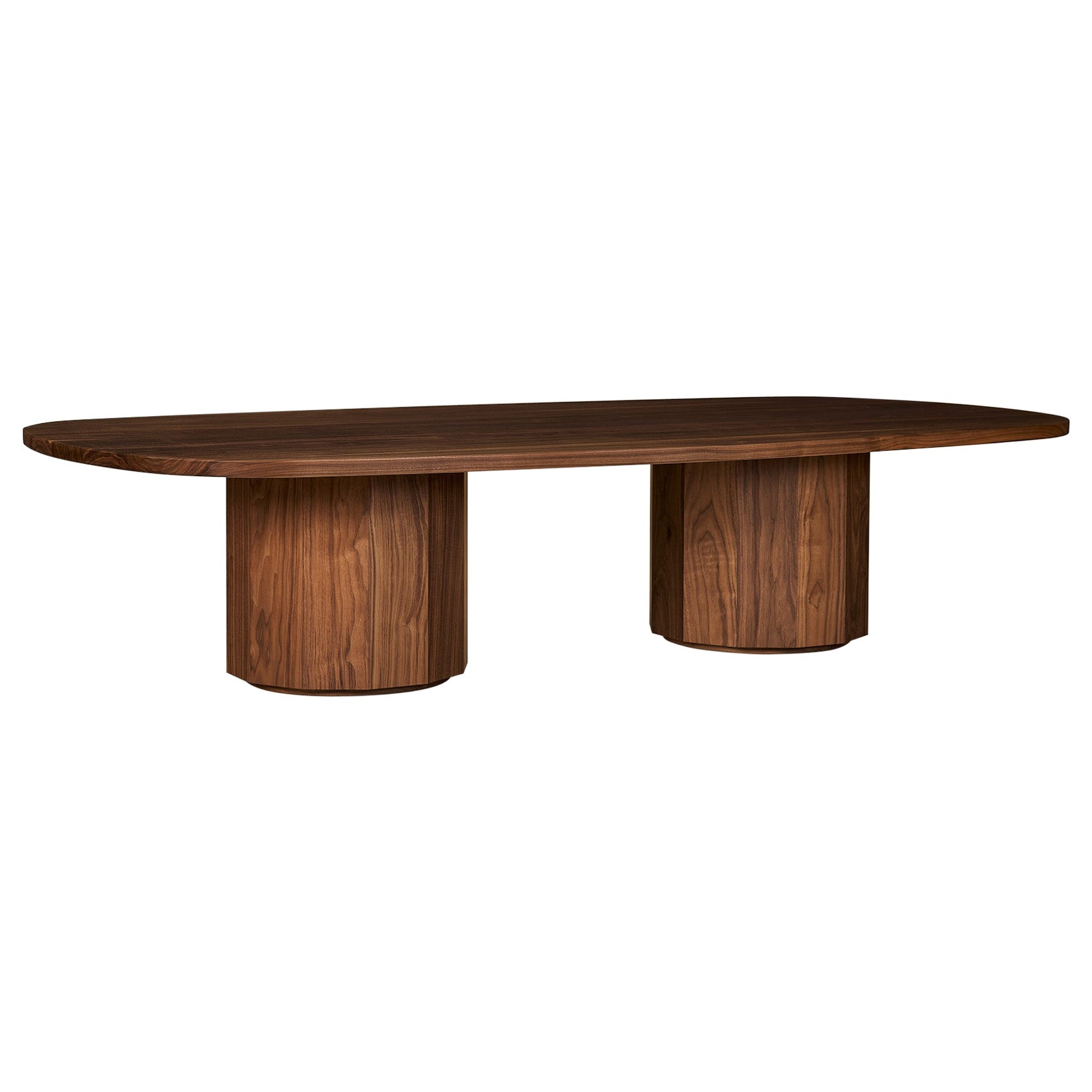 Duo Coffee Table - Modern Memphis and Brutalist handcrafted solid Walnut table