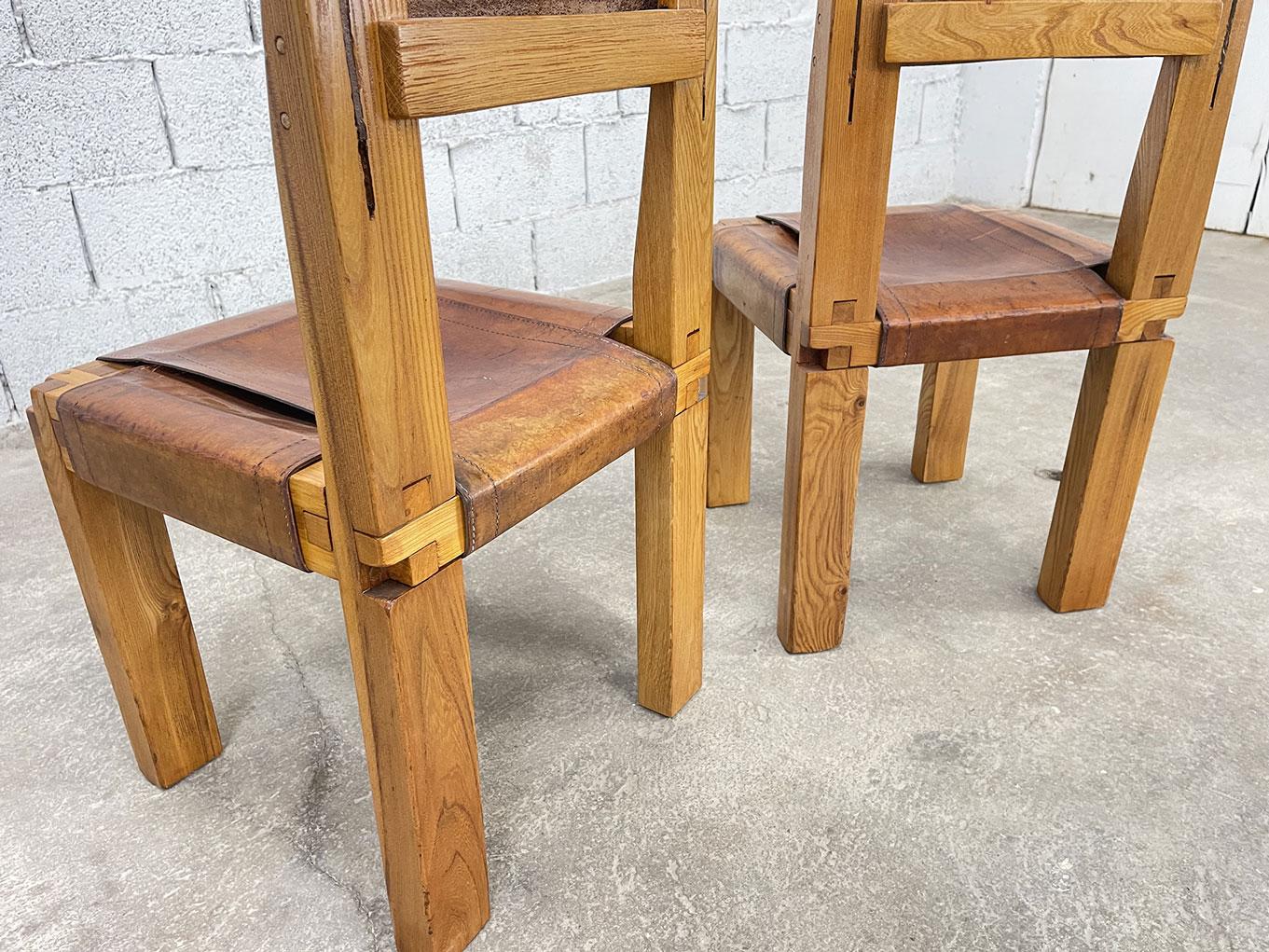 Duo de chaises S11 Pierre Chapo Bon état - En vente à ALBIGNY-SUR-SAÔNE, FR