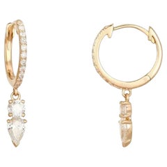 0.41ct Diamond 14K Yellow Gold Hoop Earrings