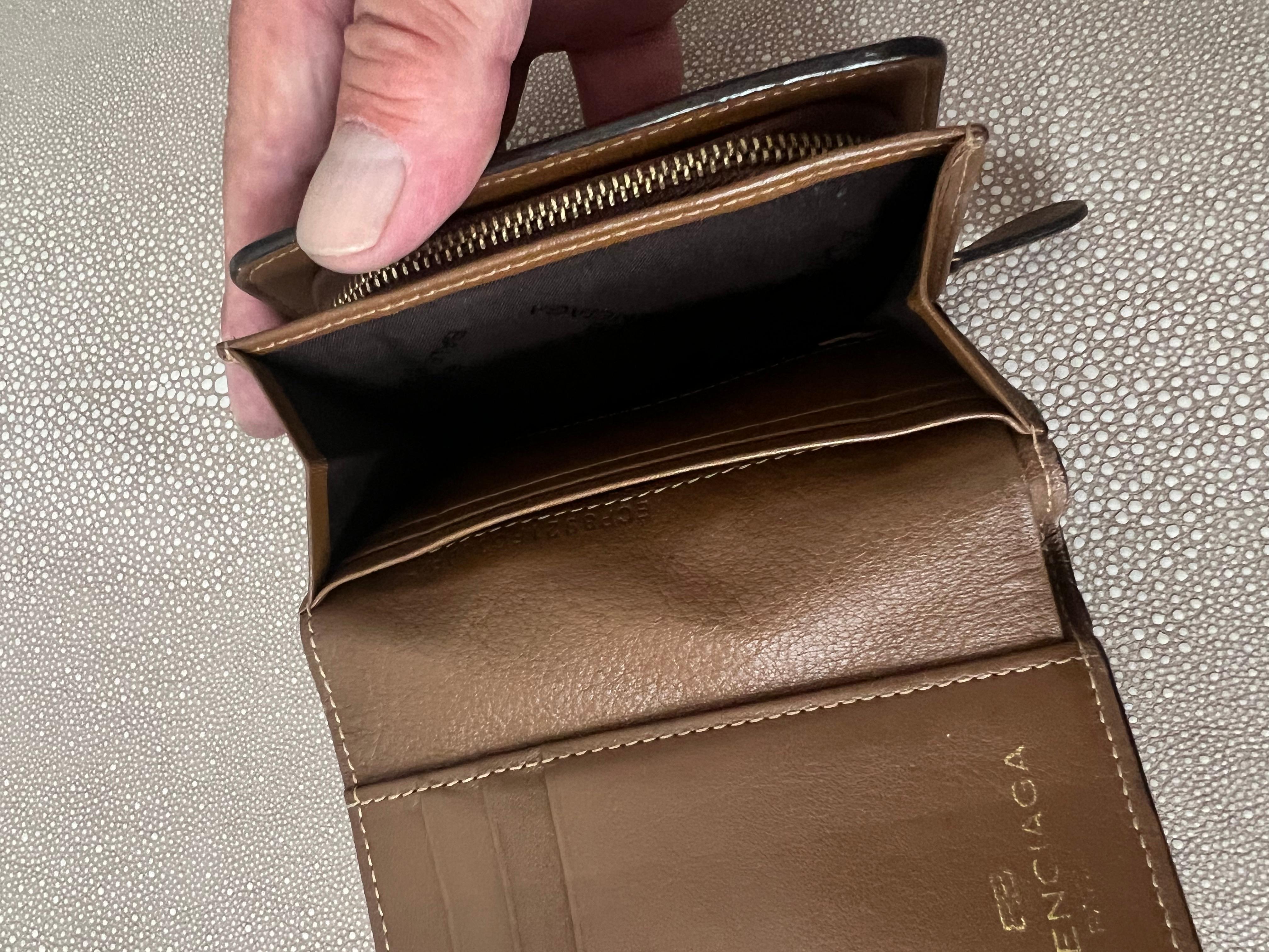 Patinated Duo Fold Balenciaga Wallet With Brass Closure For Sale