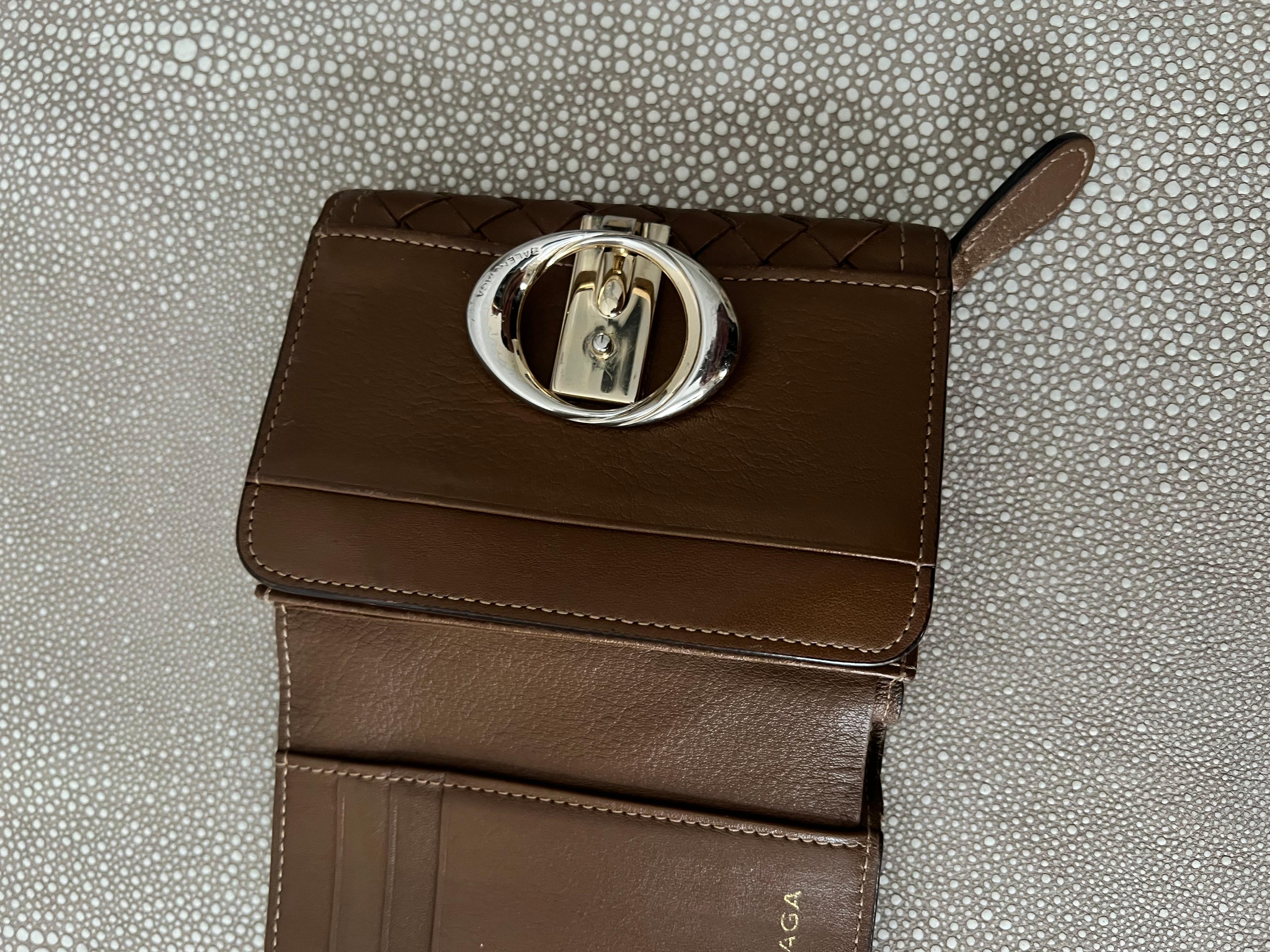 20th Century Duo Fold Balenciaga Wallet With Brass Closure For Sale