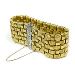 Two-Tone Gold Diamond Woven Bracelet