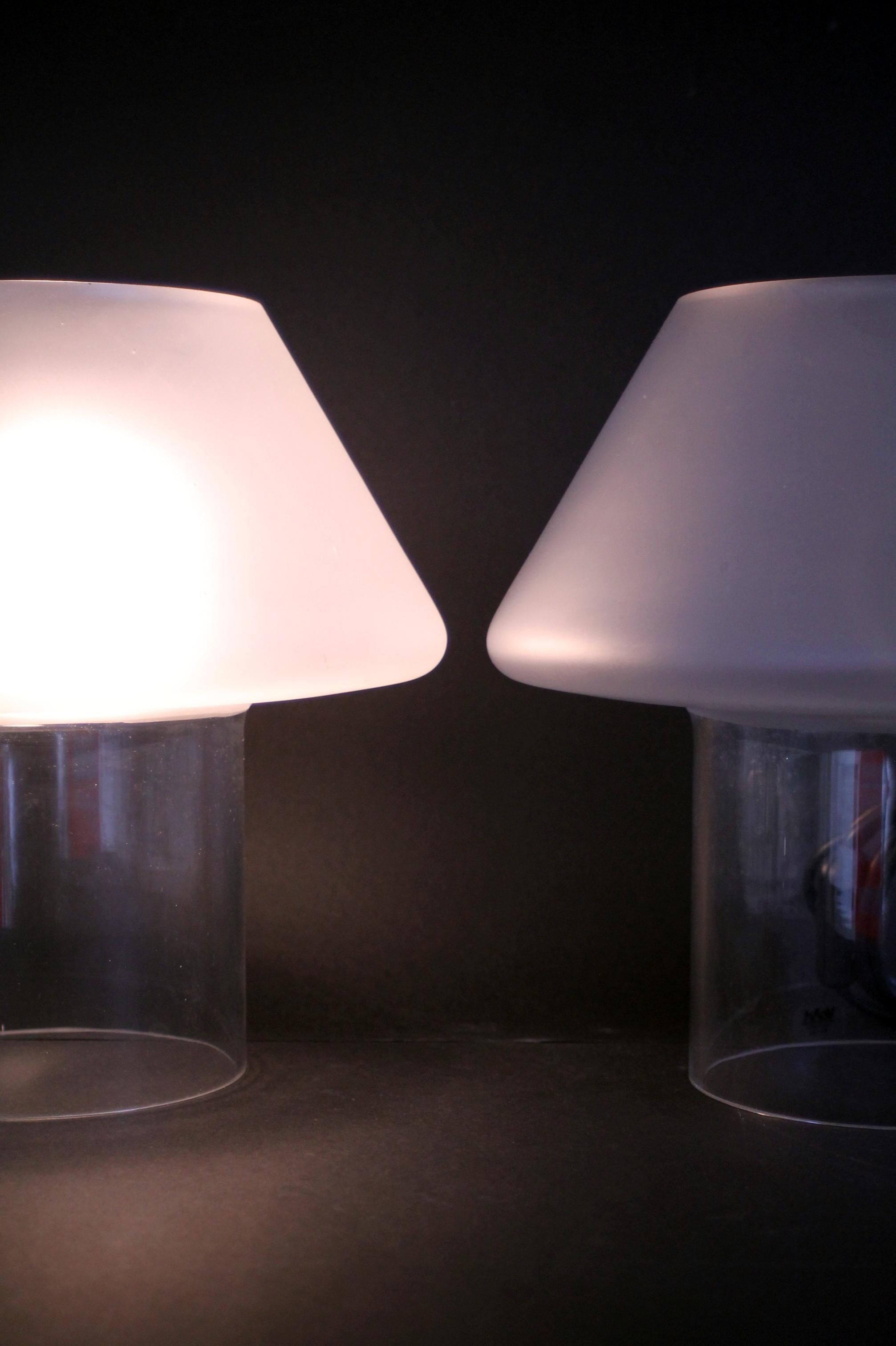 SET  Guido Rosati pour VeArt Murano  Lampes de table modernes du milieu du siècle 1976 3