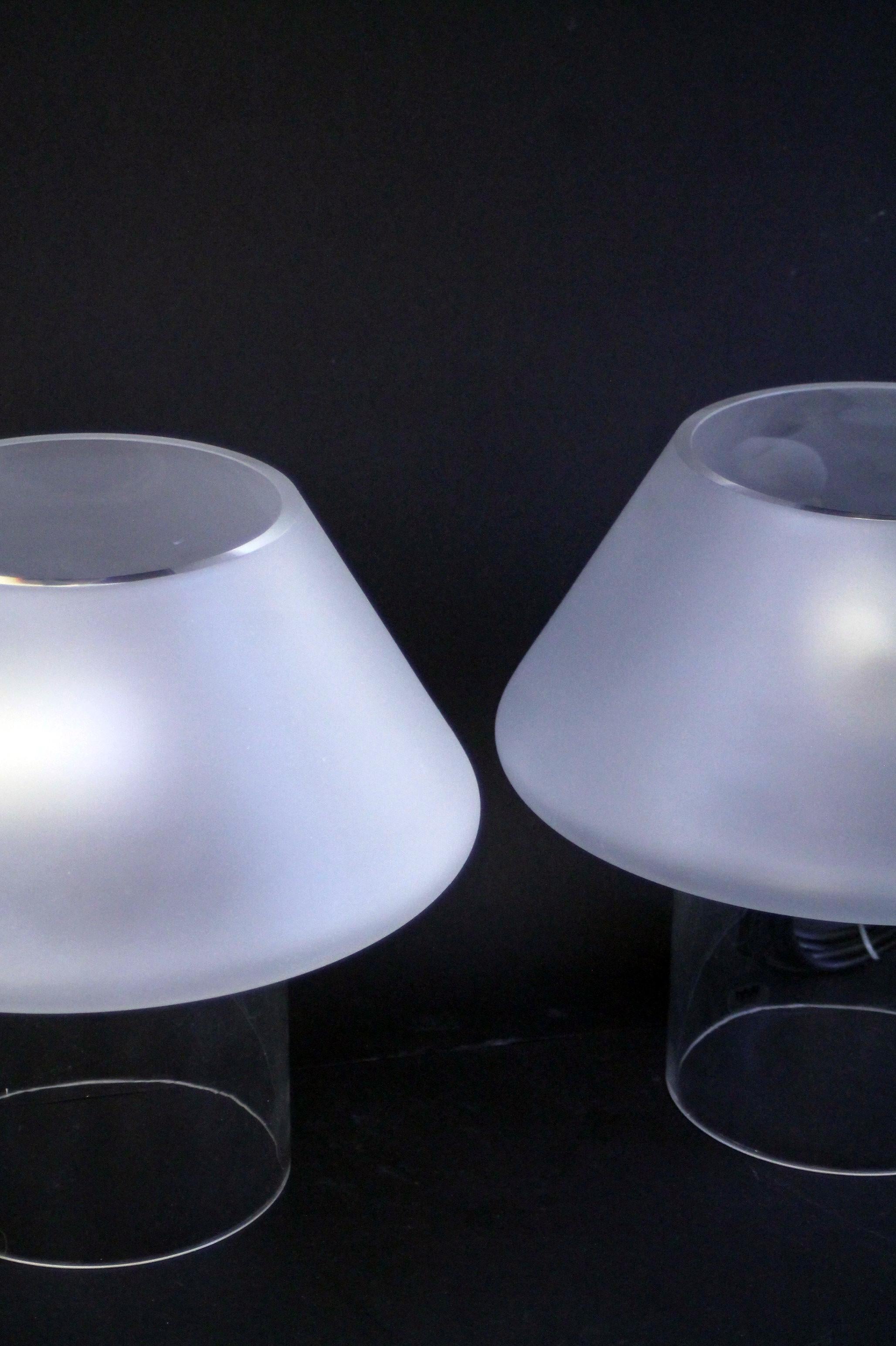 SET  Guido Rosati pour VeArt Murano  Lampes de table modernes du milieu du siècle 1976 4