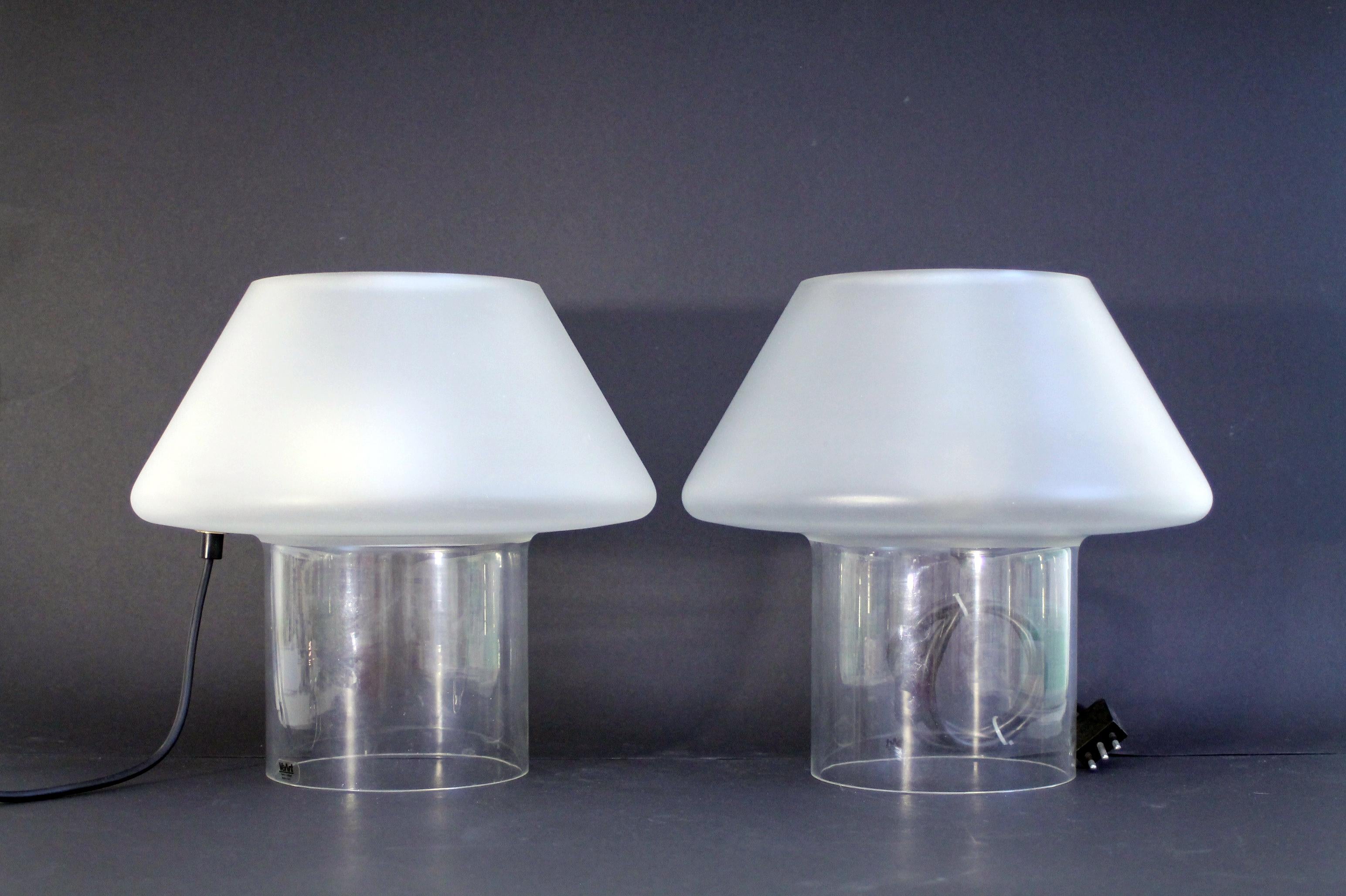 SET  Guido Rosati pour VeArt Murano  Lampes de table modernes du milieu du siècle 1976 6