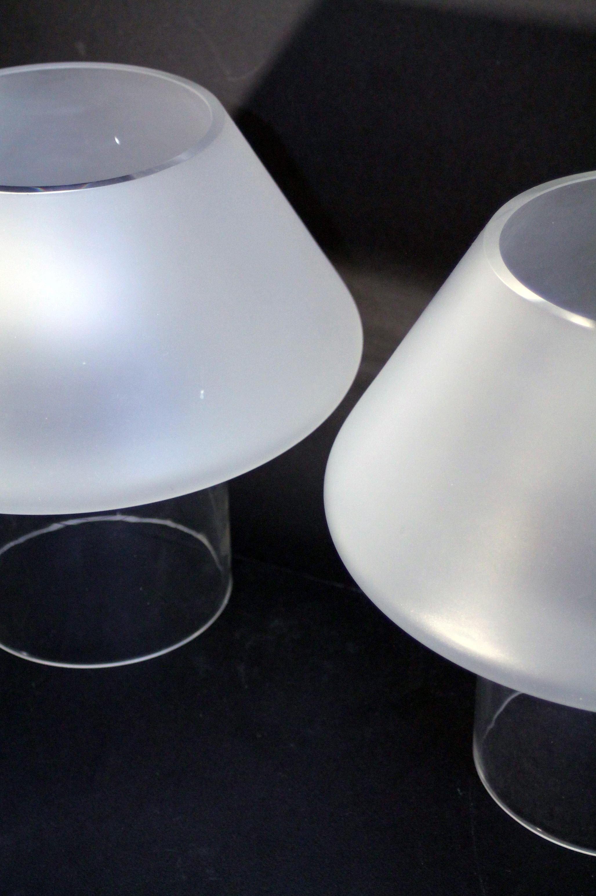 Fait main SET  Guido Rosati pour VeArt Murano  Lampes de table modernes du milieu du siècle 1976