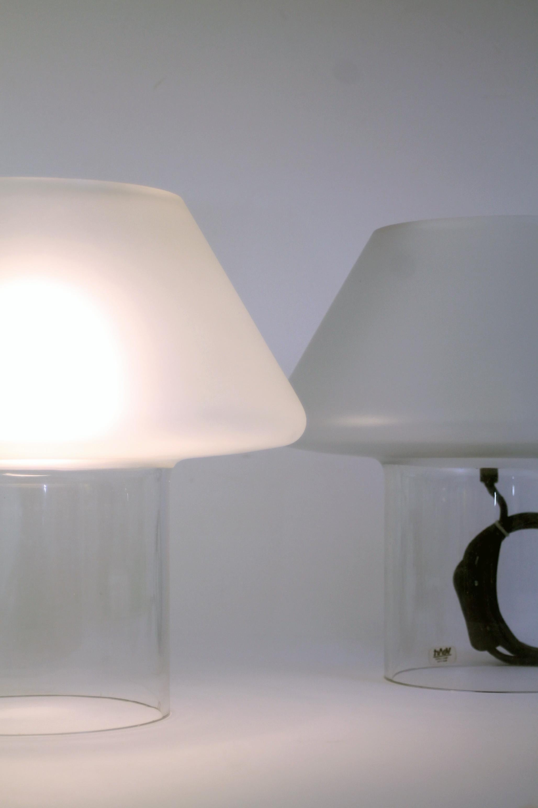 Fin du 20e siècle SET  Guido Rosati pour VeArt Murano  Lampes de table modernes du milieu du siècle 1976