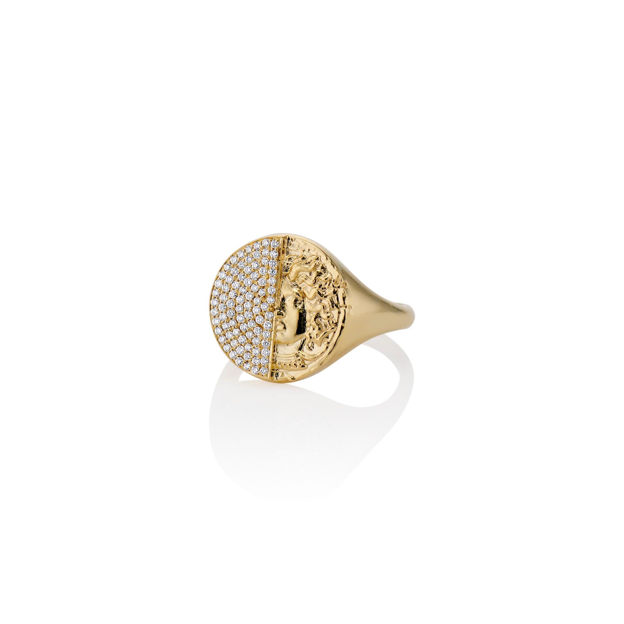 For Sale:  Duo Half Coin Signet Ring 2