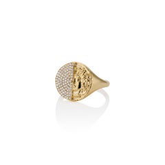 Duo Half Coin Signet Ring