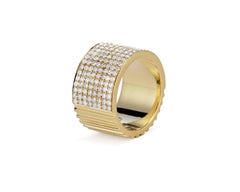 Bague duo à demi- colonne/bague pavé