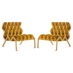Retro DUO Handcrafted Matrice Chair in Steel and Velvet by Tawla
