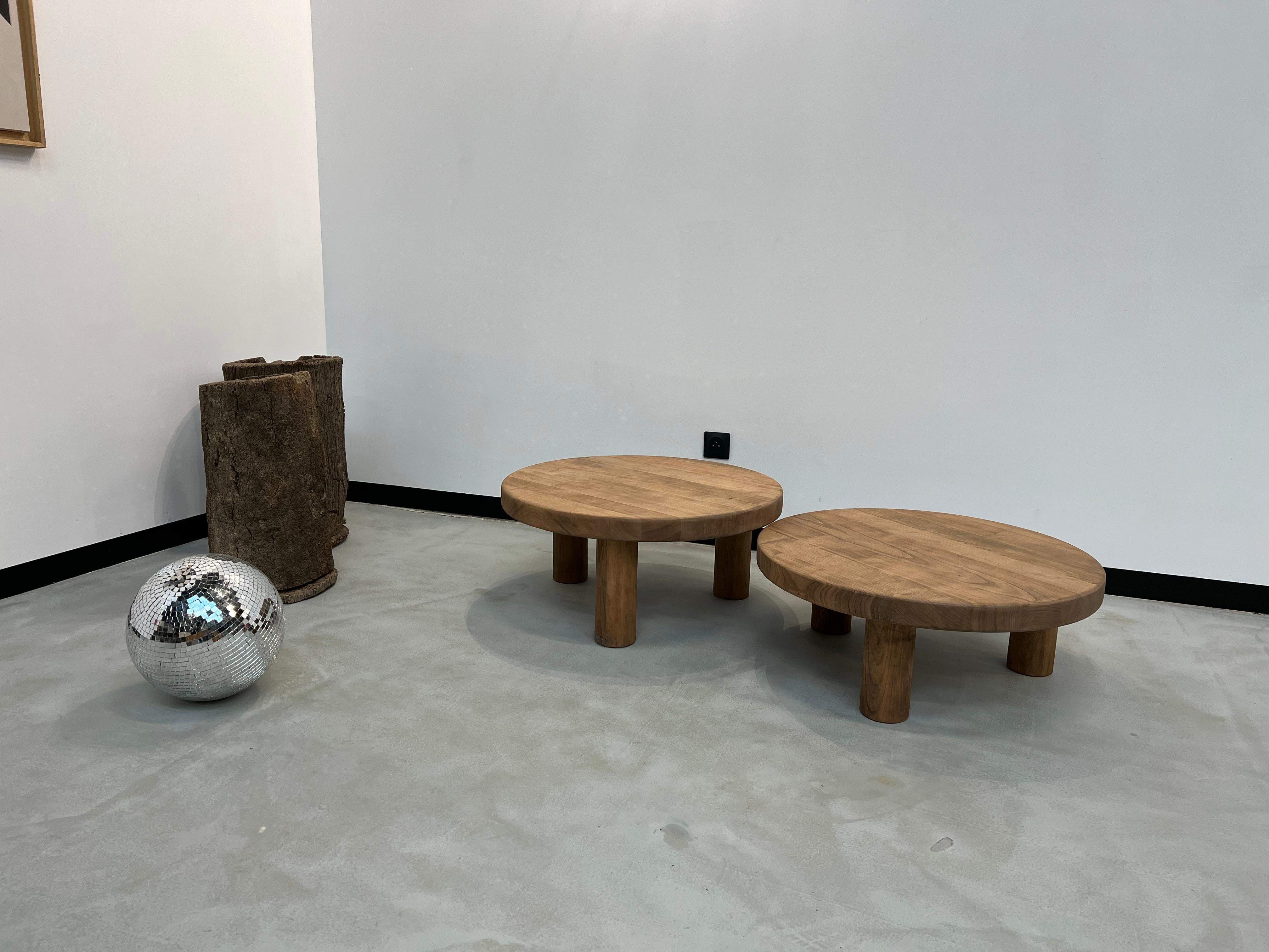 Mid-Century Modern Duo of mid century circular coffee tables
