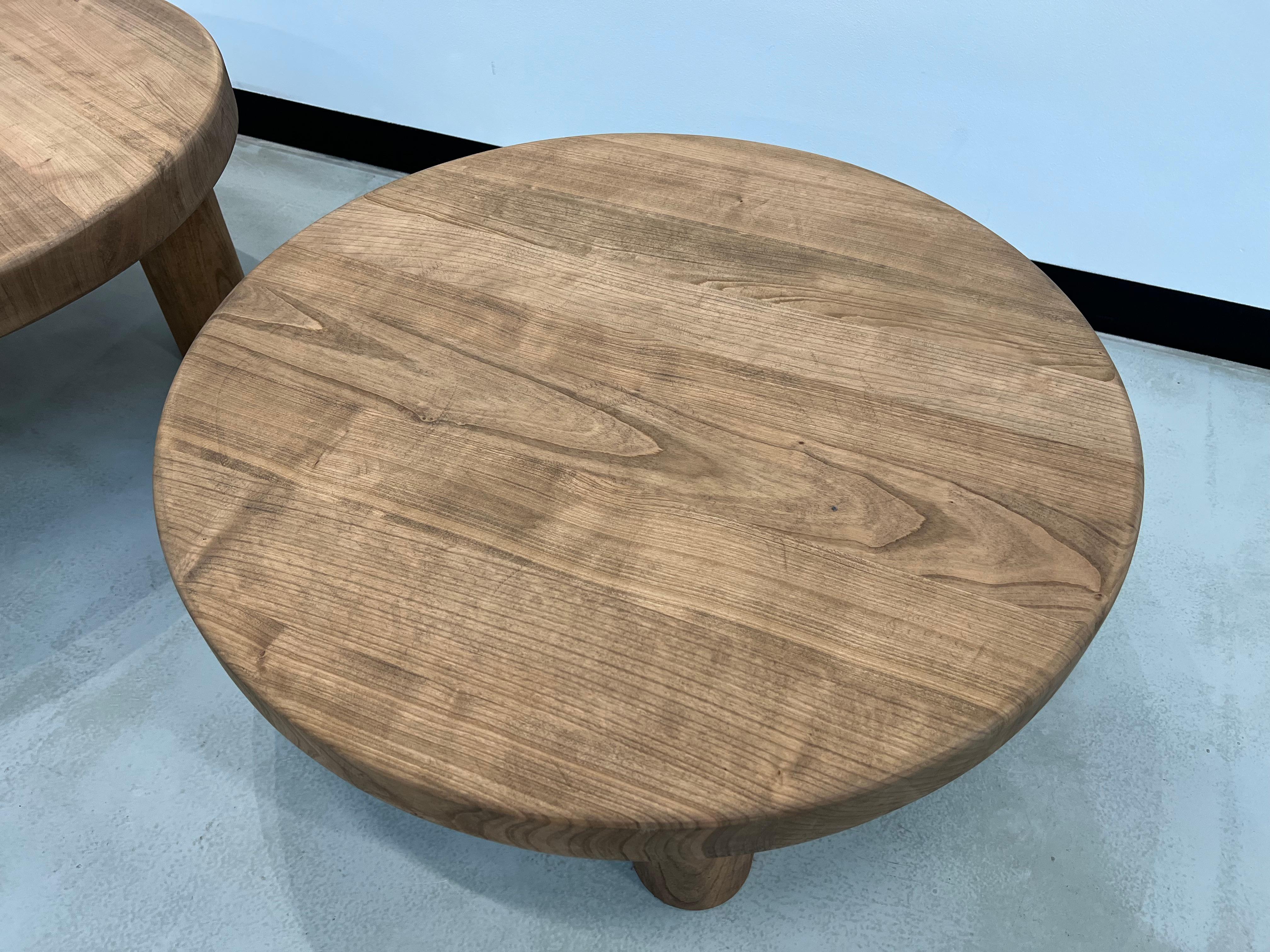 Duo of mid century circular coffee tables 2