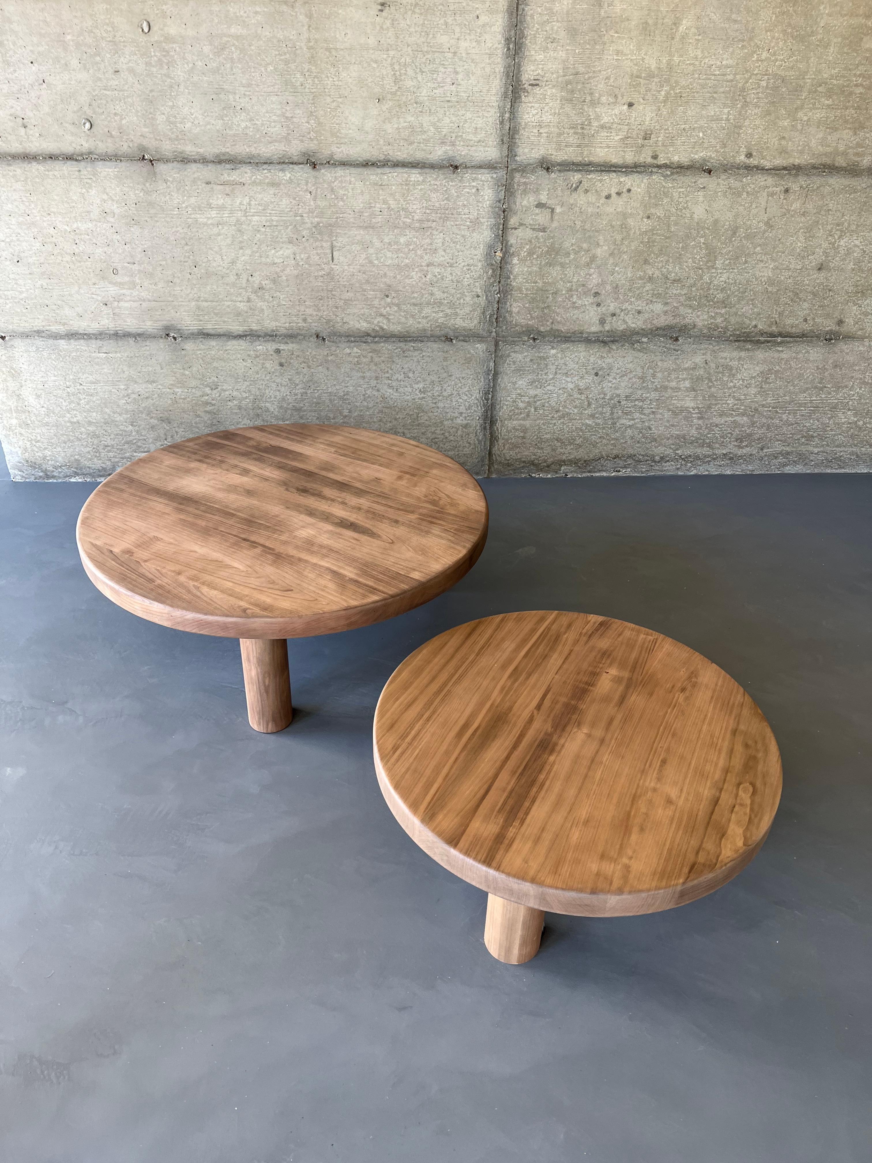 Duo of Mid-Century Style Coffee Tables in Solid Cherry Wood 4