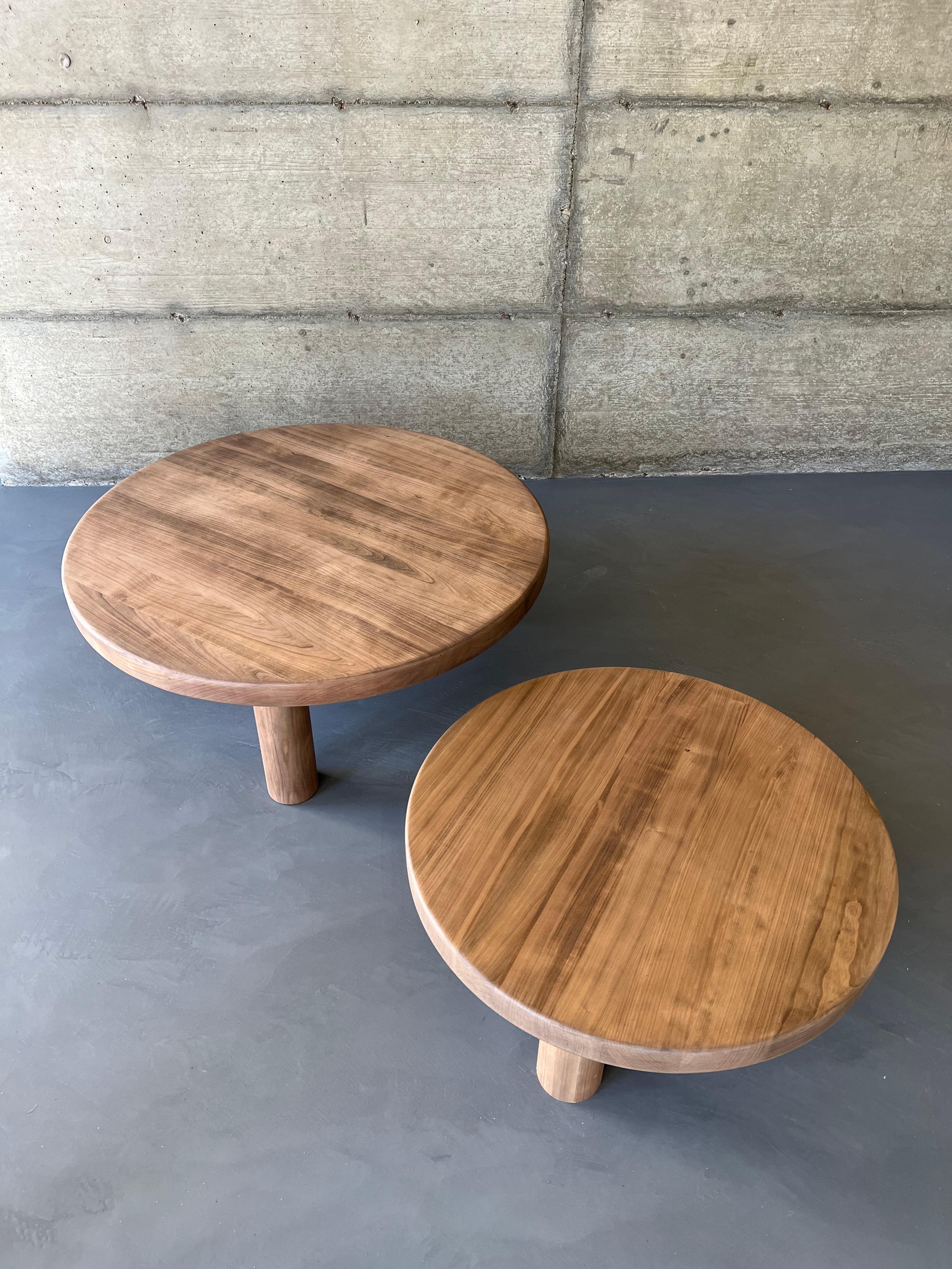 Duo of Mid-Century Style Coffee Tables in Solid Cherry Wood 5